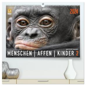 MENSCHENAFFENKINDER 2 (hochwertiger Premium Wandkalender 2024 DIN A2 quer), Kunstdruck in Hochglanz von Besant,  Matthias