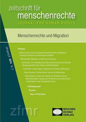 Menschenrechte und Migration von Cassee,  Andreas, Debus,  Tessa, Goppel,  Anna, Kreide,  Regina, Krennerich,  Michael