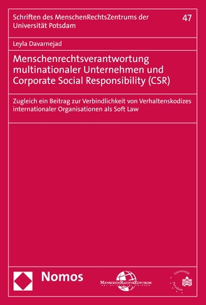 Menschenrechtsverantwortung multinationaler Unternehmen und Corporate Social Responsibility (CSR) von Davarnejad,  Leyla