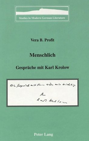 Menschlich von Profit,  Vera B.