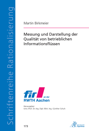 Messung und Darstellung der Qualität von betrieblichen Informationsflüssen von Birkmeier,  Martin