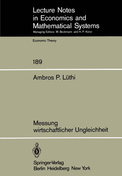 Messung wirtschaftlicher Ungleichheit von Lüthi,  A.P.