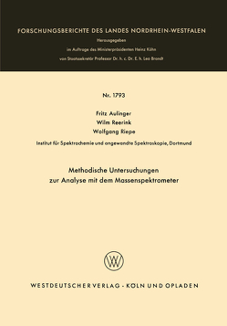 Methodische Untersuchungen zur Analyse mit dem Massenspektrometer von Aulinger,  Fritz