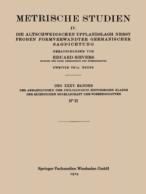 Metrische Studien von Sievers,  Eduard