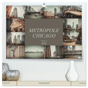 Metropole Chicago (hochwertiger Premium Wandkalender 2024 DIN A2 quer), Kunstdruck in Hochglanz von Meutzner,  Dirk
