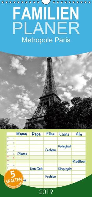 Metropole Paris – Familienplaner hoch (Wandkalender 2019 , 21 cm x 45 cm, hoch) von kattobello