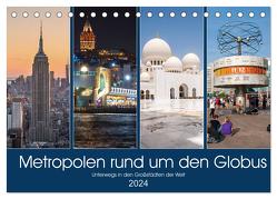 Metropolen rund um den Globus (Tischkalender 2024 DIN A5 quer), CALVENDO Monatskalender von Härlein,  Peter