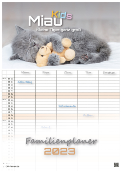 Miau Kids – kleine Tiger ganz groß – Der Katzenkalender – 2023 – Kalender DIN A3 – (Familienplaner)
