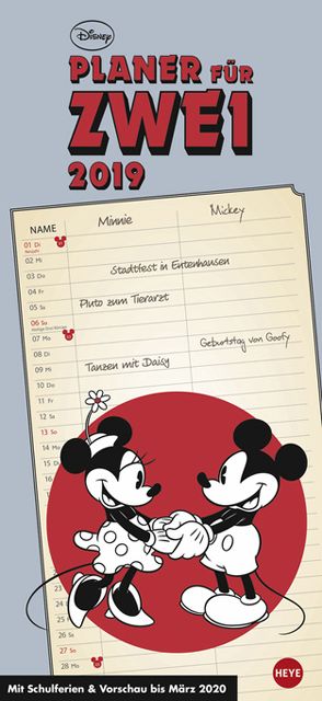 Mickey Mouse & Minnie Planer für zwei – Kalender 2019 von Heye