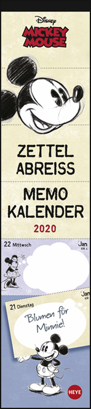 Mickey Mouse Zettel-Abreiß-Memo-Kalender Kalender 2020 von Heye