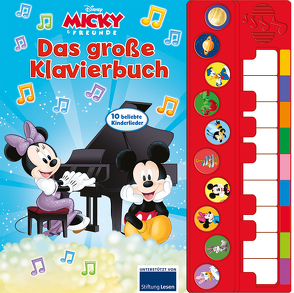 Micky Mouse – Spiel Klavier mit uns – Disney Junior Liederbuch mit Klaviertastatur – Vor- und Nachspielfunktion – 10 beliebte Kinderlieder – Pappbilderbuch