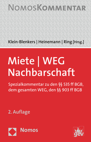 Miete – WEG – Nachbarschaft von Heinemann,  Jörn, Klein-Blenkers,  Friedrich, Ring,  Gerhard