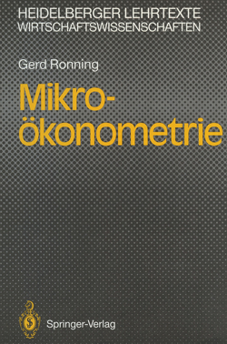 Mikro-ökonometrie von Ronning,  Gerd