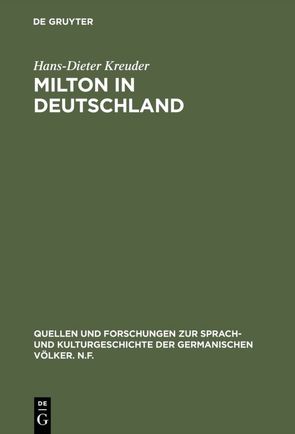 Milton in Deutschland von Kreuder,  Hans-Dieter