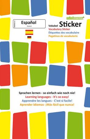 mindmemo Vokabel Sticker – Grundwortschatz Spanisch / Deutsch – 280 Vokabel Aufkleber für Kinder und Erwachsene von Fischer,  Henry, Hunstein,  Philipp