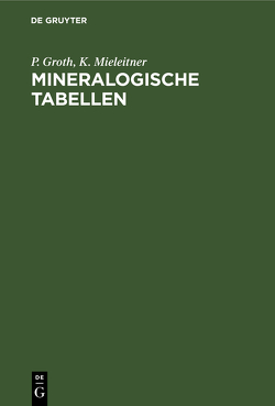 Mineralogische Tabellen von Groth,  P., Mieleitner,  K.