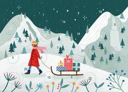 Mini-Adventskalender mit Umschlag zum Verschicken mit winterlichen Motiven – WWS von Muller,  Bea