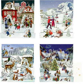 Mini-Adventskalender-Sortiment – Nostalgische Winterwelten von Behr,  Barbara