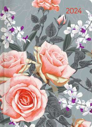 Mini-Buchkalender Style Roses 2024 – Taschen-Kalender A6 – Rose – Day By Day – 352 Seiten – Notiz-Buch – Alpha Edition