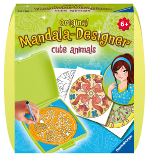 Ravensburger Mandala Designer Mini cute animals 29766, Zeichnen lernen für Kinder ab 6 Jahren, Kreatives Zeichen-Set mit Mandala-Schablone für farbenfrohe Mandalas