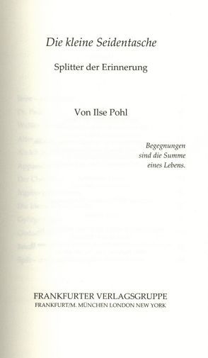 Miniaturen / Die kleine Seidentasche von Hänsel-Hohenhausen,  Markus von, Pohl,  Ilse