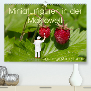 Miniaturfiguren in der Makrowelt …ganz groß im Garten (Premium, hochwertiger DIN A2 Wandkalender 2023, Kunstdruck in Hochglanz) von abels,  stephi