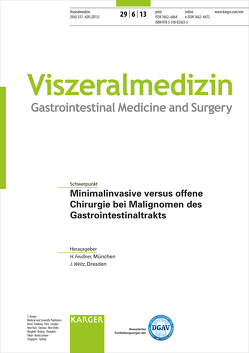 Minimalinvasive versus offene Chirurgie bei Malignomen des Gastrointestinaltraktes von Feussner,  H., Weitz,  J.