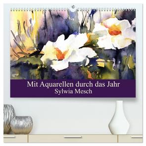 Mit Aquarellen durch das Jahr (hochwertiger Premium Wandkalender 2024 DIN A2 quer), Kunstdruck in Hochglanz von Mesch,  Sylwia