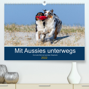 Mit Aussies unterwegs – Die bunte Welt der Australian Shepherds (Premium, hochwertiger DIN A2 Wandkalender 2022, Kunstdruck in Hochglanz) von Mirsberger,  Annett