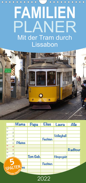 Mit der Tram durch Lissabon – Familienplaner hoch (Wandkalender 2022 , 21 cm x 45 cm, hoch) von Löwe,  Karsten