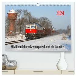 Mit Diesellokomotiven quer durch die Lausitz – 2024 (hochwertiger Premium Wandkalender 2024 DIN A2 quer), Kunstdruck in Hochglanz von Schumann,  Stefan