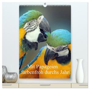 Mit Papageien farbenfroh durchs Jahr (hochwertiger Premium Wandkalender 2024 DIN A2 hoch), Kunstdruck in Hochglanz von Bönner,  Marion