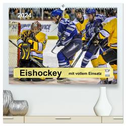 Mit vollem Einsatz – Eishockey (hochwertiger Premium Wandkalender 2024 DIN A2 quer), Kunstdruck in Hochglanz von Roder,  Peter