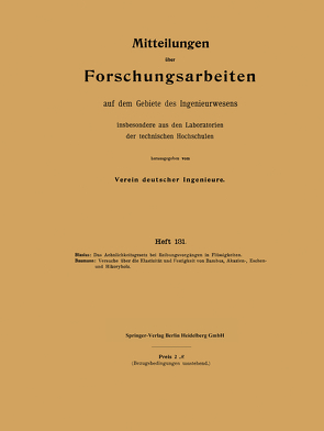 Mitteilungen über Forschungsarbeiten auf dem Gebiete des Ingenieurwesens von Baumann,  Richard, Blasius,  Heinrich