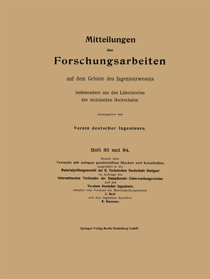 Mitteilungen über Forschungsarbeiten auf dem Gebiete des Ingenieurwesens von Bach,  Carl von, Baumann,  Richard