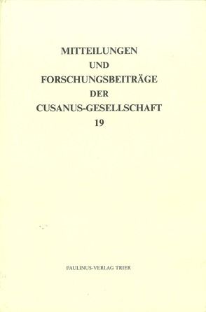Mitteilungen und Forschungsbeiträge der Cusanus-Gesellschaft von Haubst,  Rudolf, Reinhardt,  Klaus