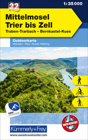 Mittelmosel – Trier bis Zell Nr. 22 Outdoorkarte Deutschland 1:35 000