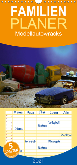 Modellautowracks – Familienplaner hoch (Wandkalender 2021 , 21 cm x 45 cm, hoch) von Laue,  Ingo