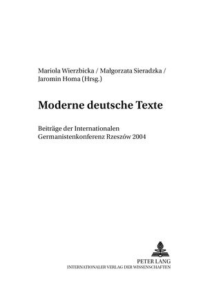 Moderne deutsche Texte von Homa,  Jaromin, Sieradzka,  Malgorzata, Wierzbicka,  Mariola
