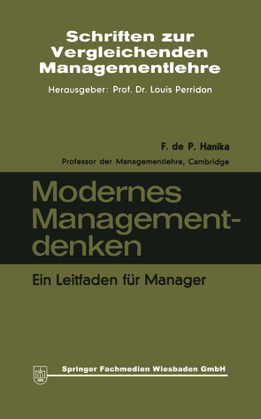 Modernes Managementdenken von Hanika,  Francis de Paula