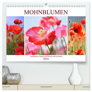 Mohnblumen. Leuchtender Liebreiz auf Wiesen und in Gärten (hochwertiger Premium Wandkalender 2024 DIN A2 quer), Kunstdruck in Hochglanz von Hurley,  Rose