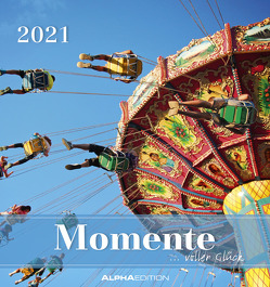 Momente voller Glück 2021 – Postkartenkalender 16×17 cm – mit Zitaten – zum aufstellen oder aufhängen – Geschenk-Idee – Gadget – Alpha Edition