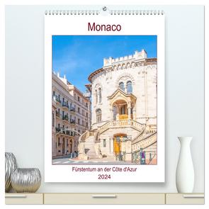 Monaco – Fürstentum an der Côte d’Azur (hochwertiger Premium Wandkalender 2024 DIN A2 hoch), Kunstdruck in Hochglanz von Schwarze,  Nina