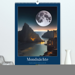 Mondnächte- Mondverzauberte Nächte aus der KI (hochwertiger Premium Wandkalender 2024 DIN A2 hoch), Kunstdruck in Hochglanz von aka stine1,  Christine