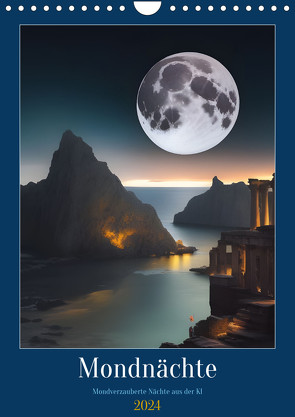 Mondnächte- Mondverzauberte Nächte aus der KI (Wandkalender 2024 DIN A4 hoch) von aka stine1,  Christine