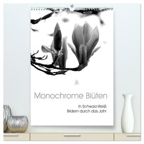 Monochrome Blüten – In Schwarz-Weiß Bildern durch das Jahr (hochwertiger Premium Wandkalender 2024 DIN A2 hoch), Kunstdruck in Hochglanz von Küppers,  Stefanie