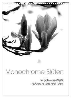 Monochrome Blüten – In Schwarz-Weiß Bildern durch das Jahr (Wandkalender 2024 DIN A3 hoch), CALVENDO Monatskalender von Küppers,  Stefanie