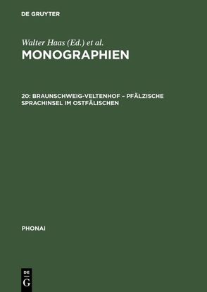 Monographien / Braunschweig-Veltenhof – Pfälzische Sprachinsel im Ostfälischen von Karch,  Dieter