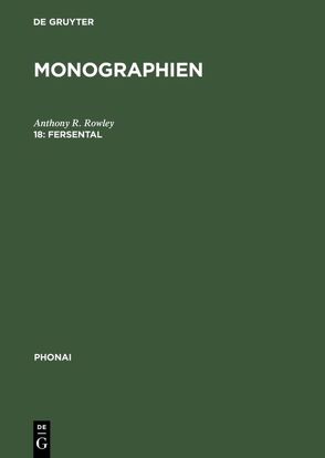 Monographien / Fersental von Rowley,  Anthony R