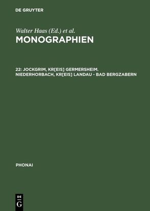 Monographien / Jockgrim, Kr[eis] Germersheim. Niederhorbach, Kr[eis] Landau – Bad Bergzabern von Karch,  Dieter